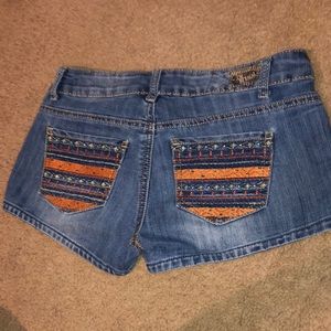 Embroidered Jean Shorts